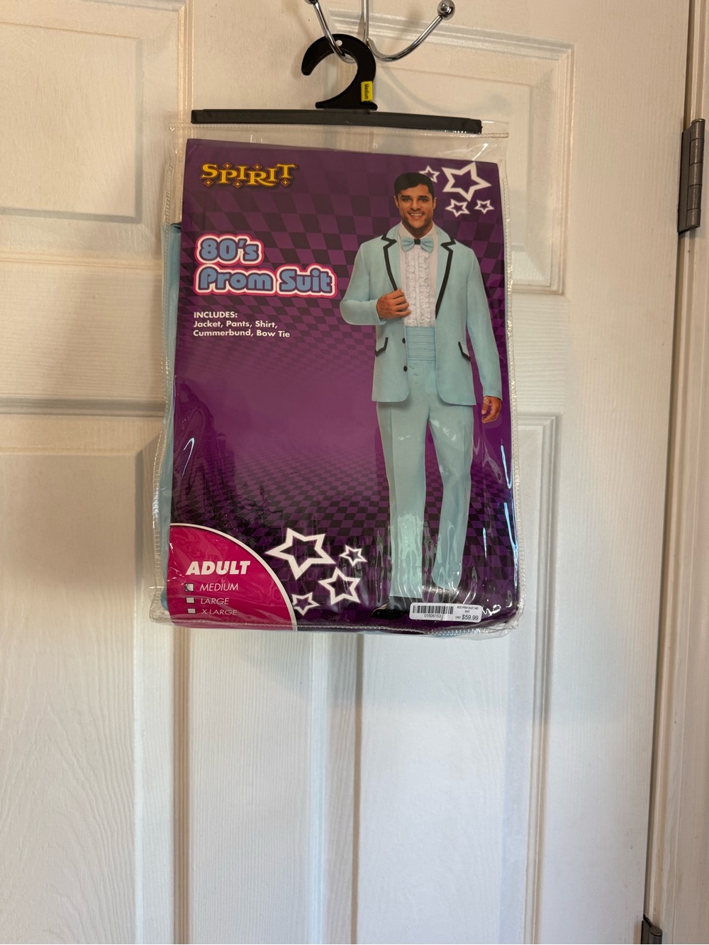 Men’s 80’s prom suit costume. Size medium. Hemmed for 5’5” man